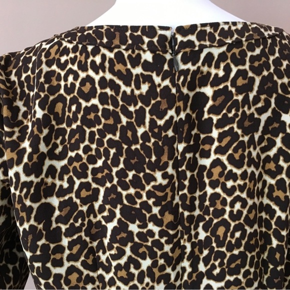 NWT j. Crew dress shift crape leopard Animal Printed long sleeve brown K2150 - Picture 8 of 9